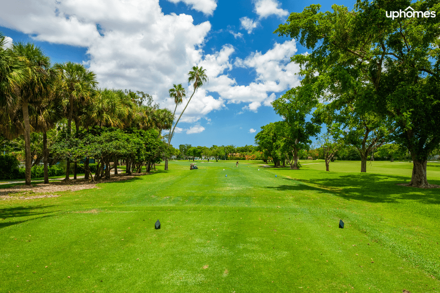 Golfing in Boca Raton, Florida on a sunny day with a beautiful Florida golf course