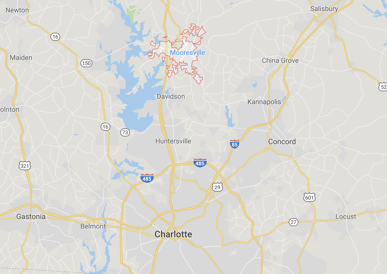 How far is Mooresville, NC to Charlotte, NC?