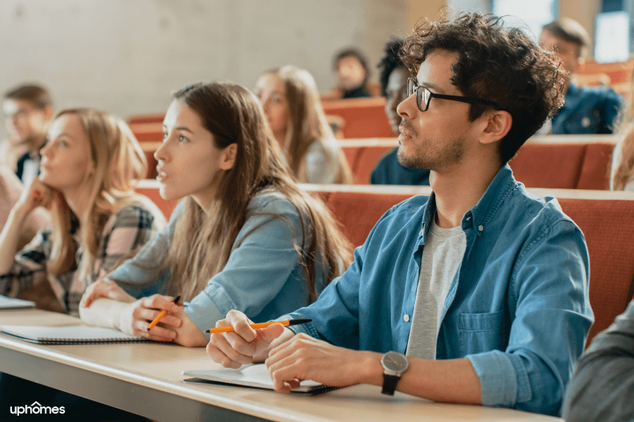 College in Tennessee with a close up of students working diligently