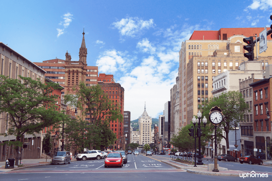 Albany Downtown city streets on a fall day