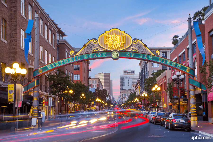 The historic heart of San Diego is the Gaslamp District downtown San Diego