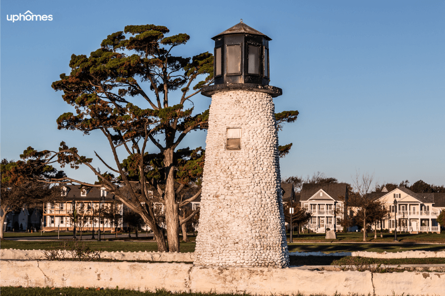 Hampton, Virginia lighthouse on a beautiful day