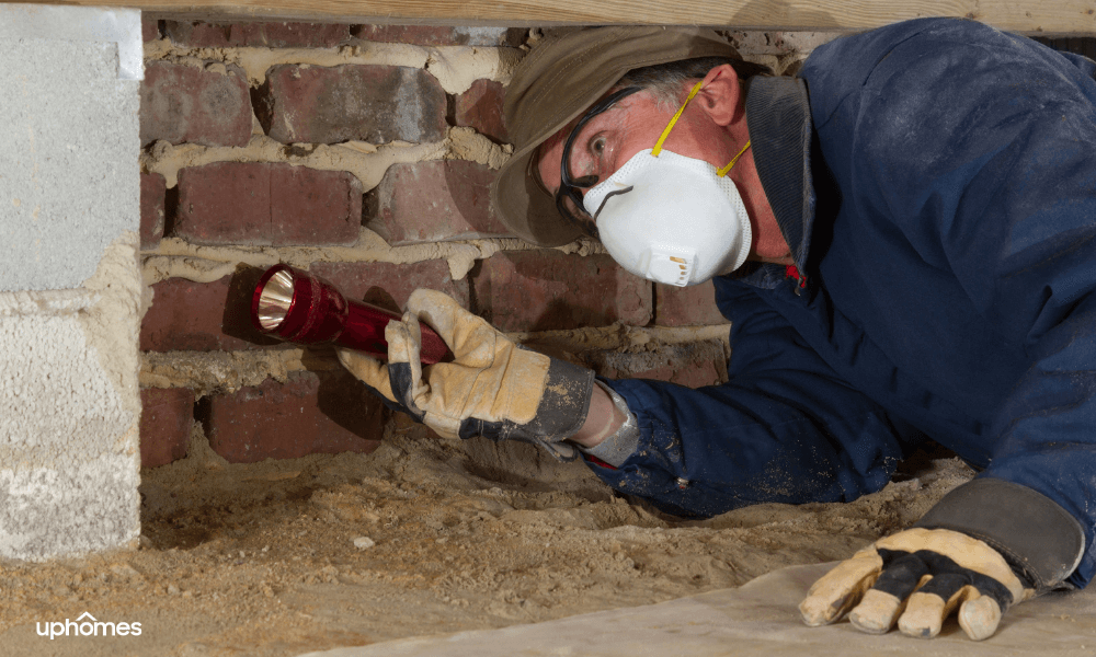 Home Inspector in Crawl Space During the Due Diligence Period in Real Estate transaction