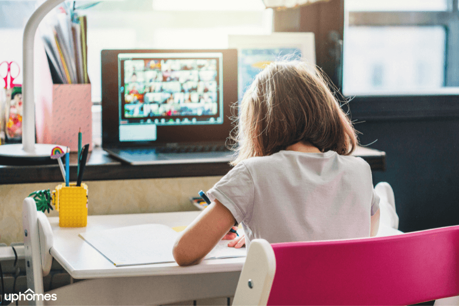 Learning from home with a great place to learn in a study room with the right learning equipment