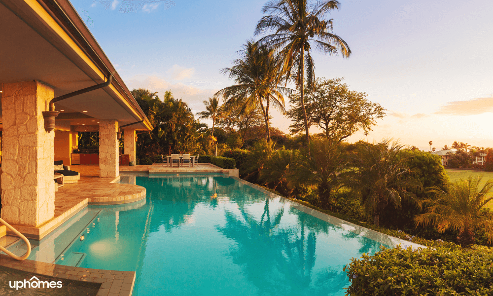 Luxury Home Amenities pool and sunset - What to look for in a Luxury Home
