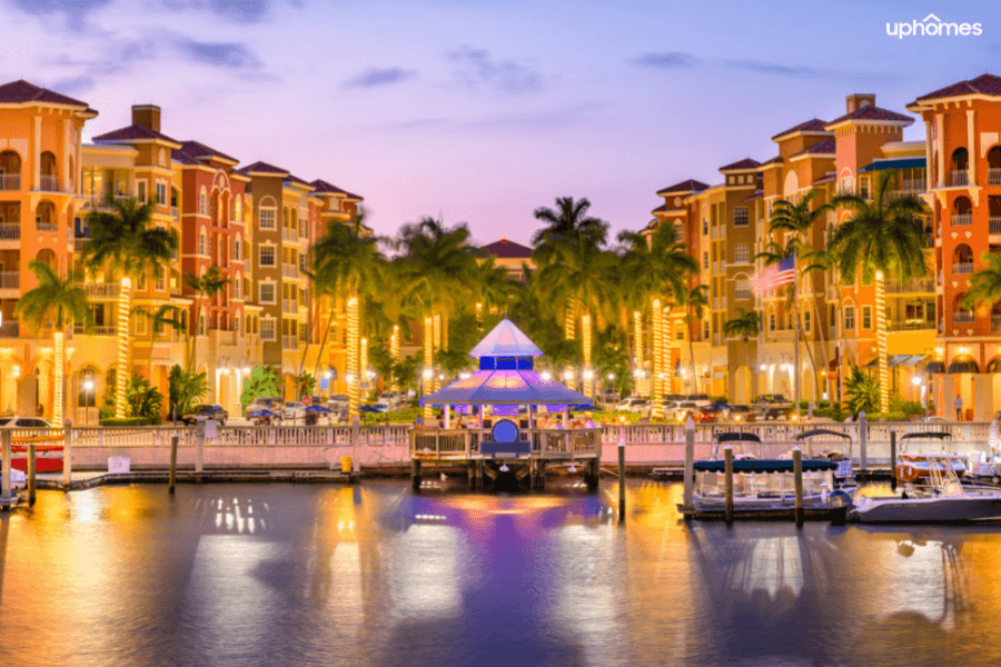 Naples Florida from the water with boats, dining, shopping and more 