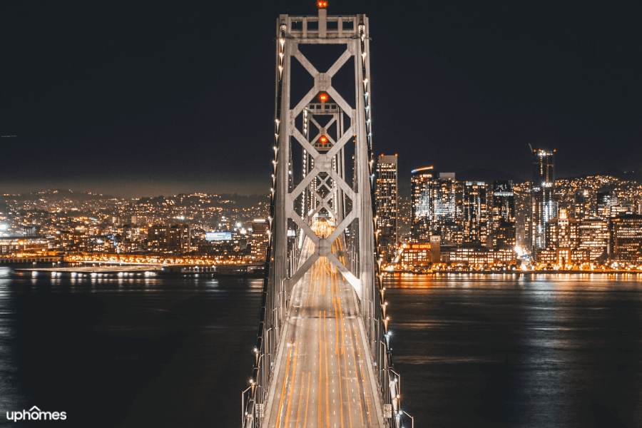 Oakland Bay Bridge that Connects San Francisco and Oakland - 260,000 vehicles travel across the bridge each day