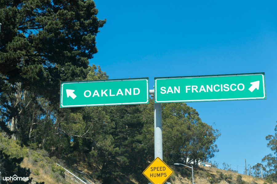 Oakland and San Francisco are two major cities close to one another in what is known as the Bay Area