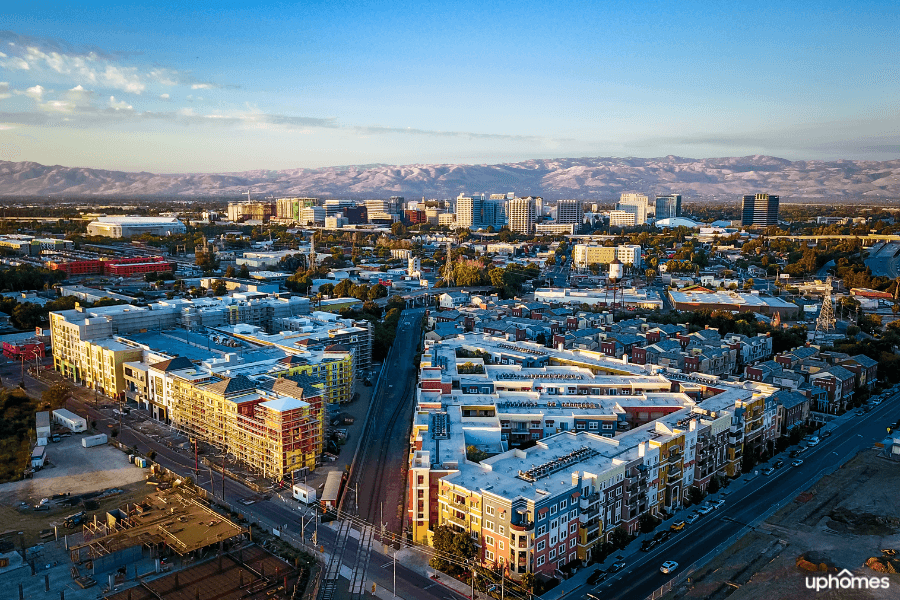 San Jose California with a skyline and mountains in the background