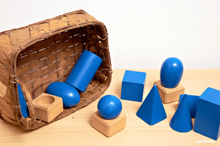 Allowing the child to play with blocks and toys with a sensory processing disorder