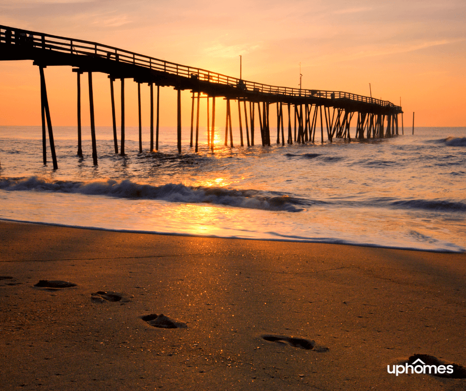 Sunset at the pier at The Outer Banks in North Carolina
