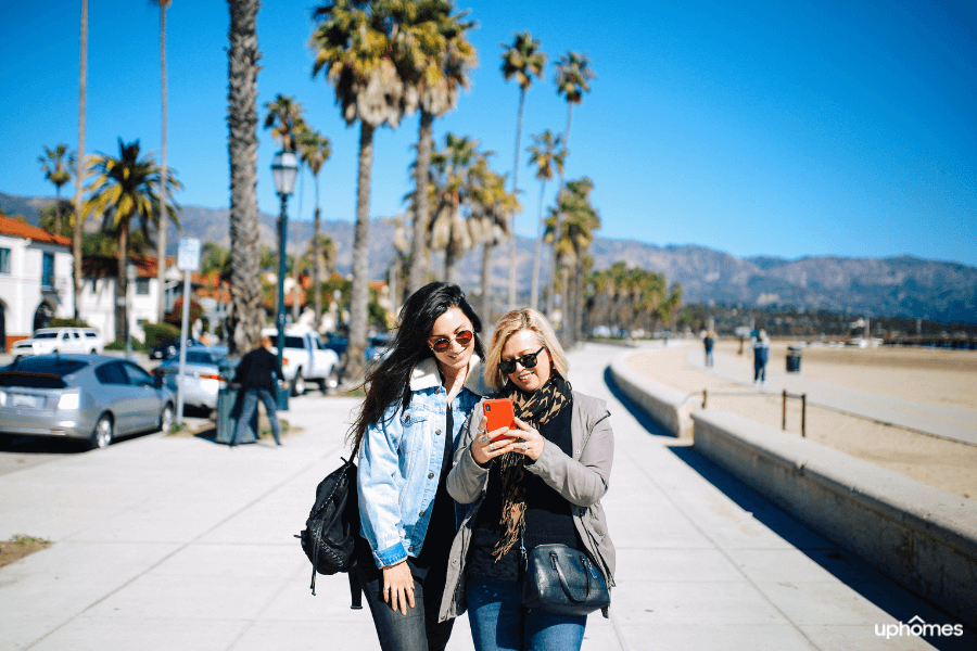 Tourists visiting Santa Barbara, California