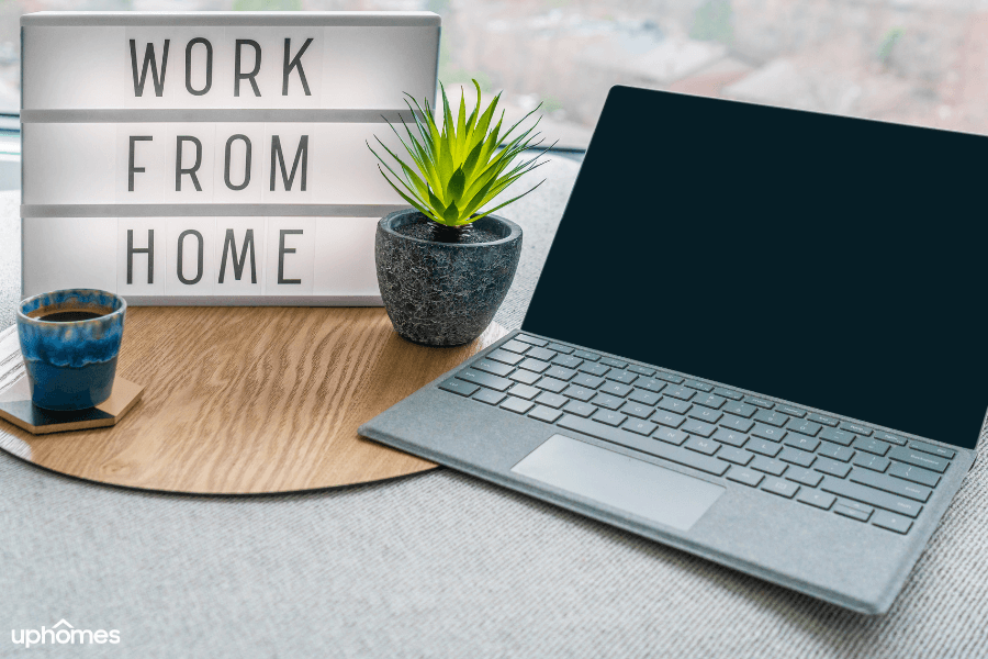 Work From Home - A Desk computer and plants make the ultimate work from home office