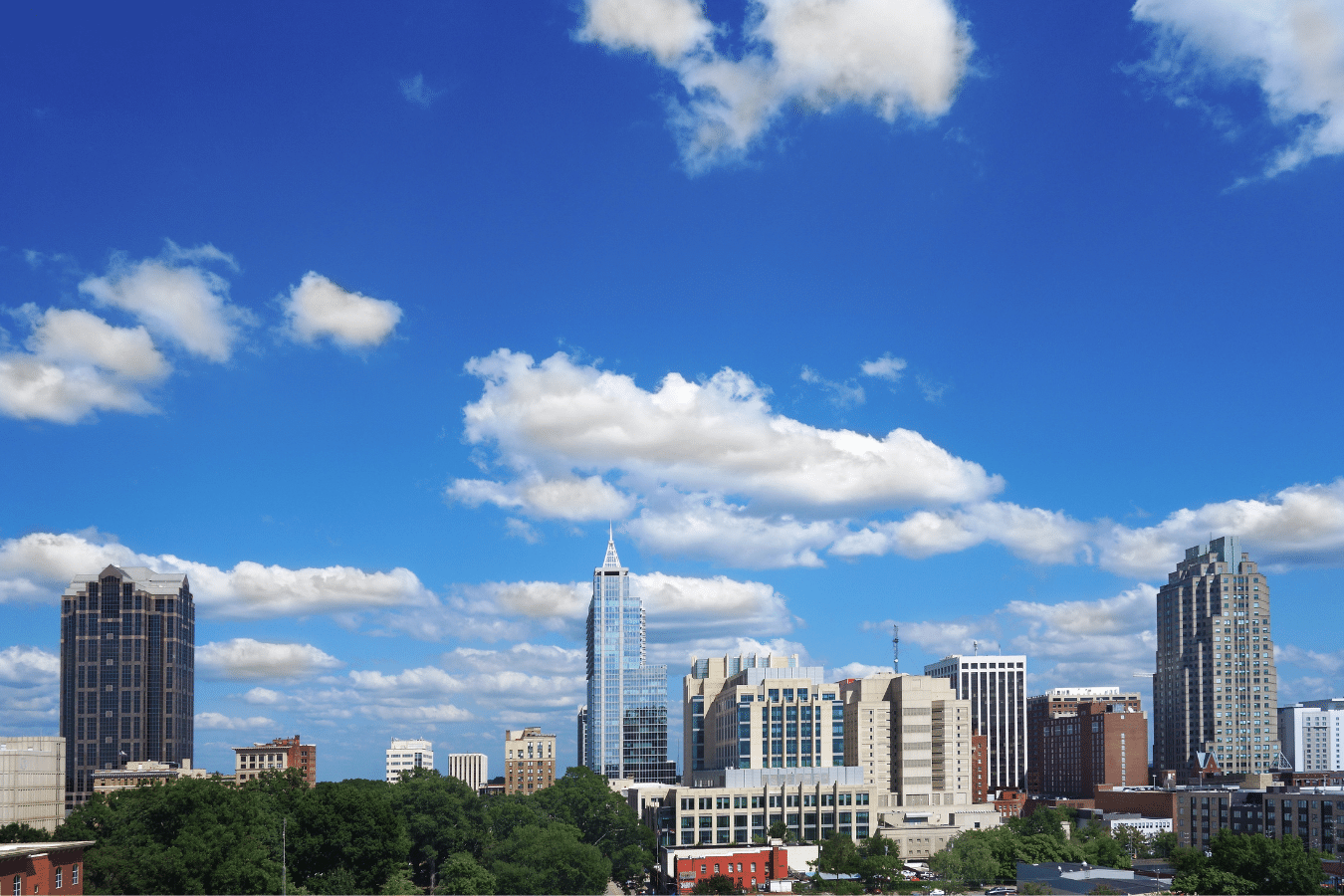 Beautiful weather in Raleigh, North Carolina's downtown area