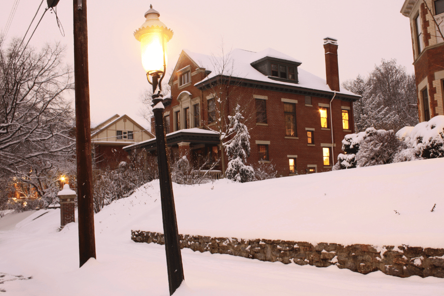 Cincinnati, OH Snowy Neighborhood during the winter
