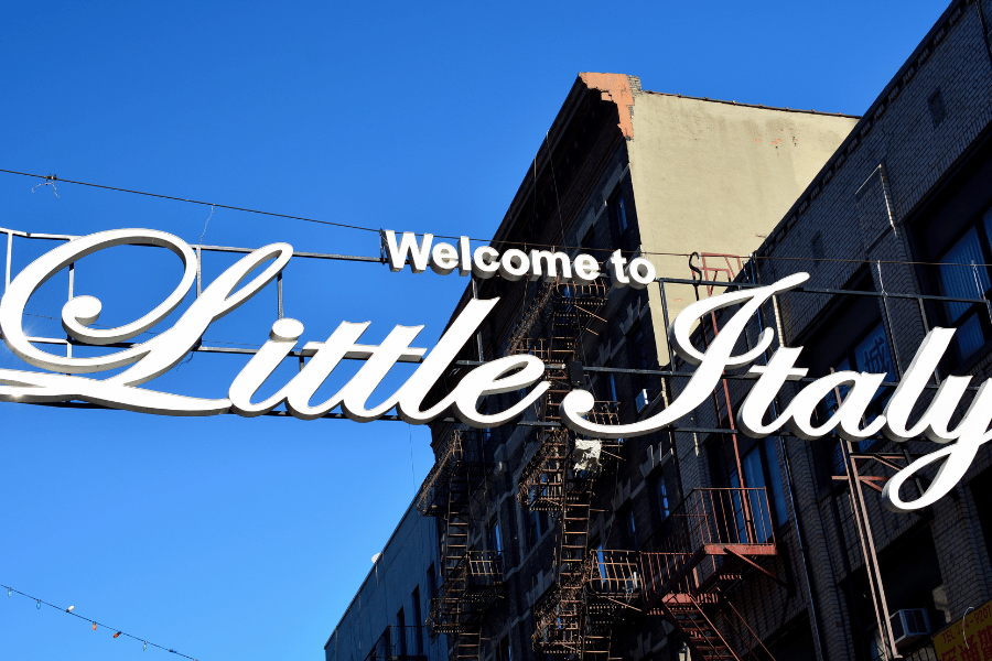 Little Italy Welcome sign in Wilmington DE