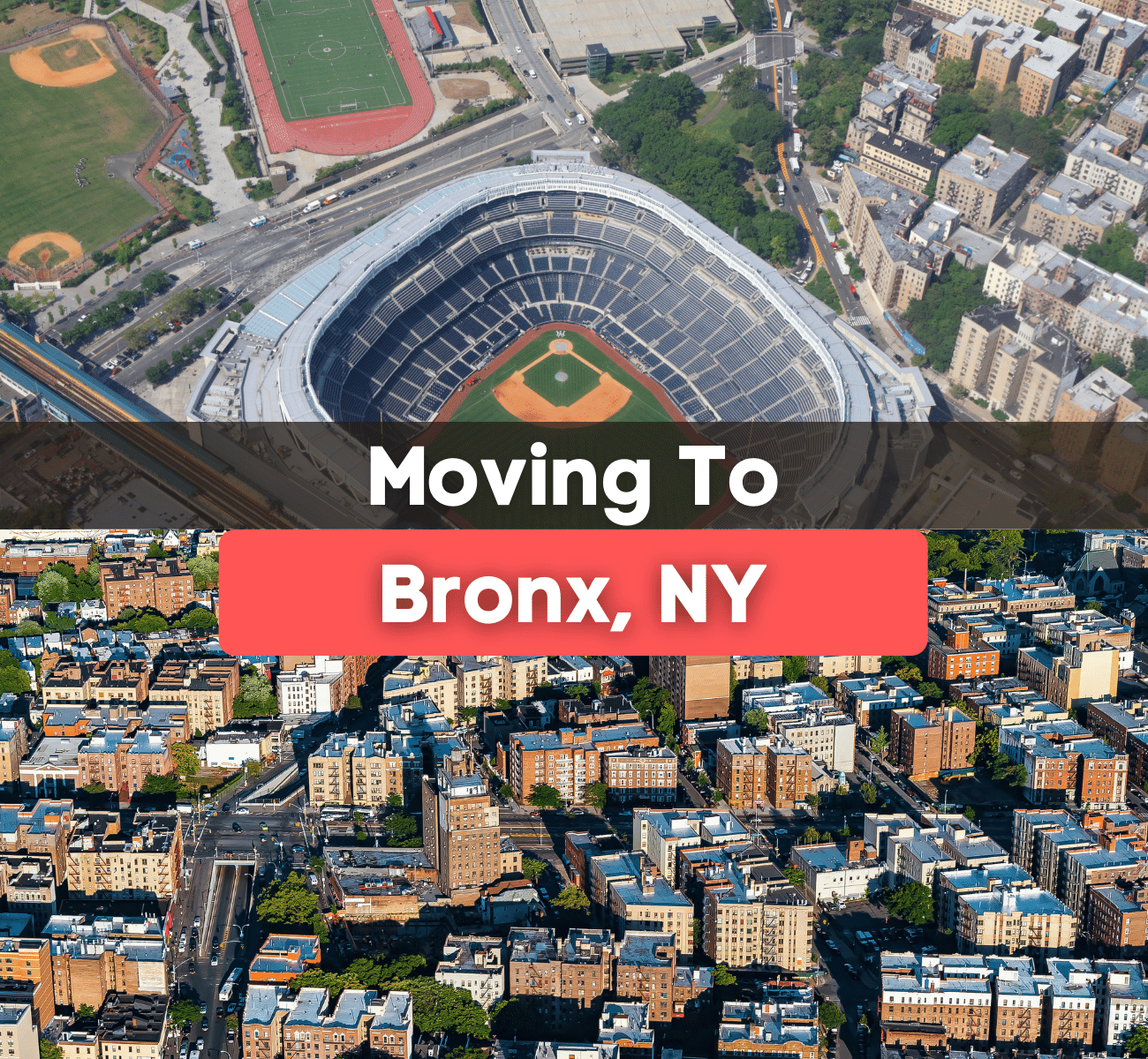 Yankee Stadium and aerial view of The Bronx, NY 