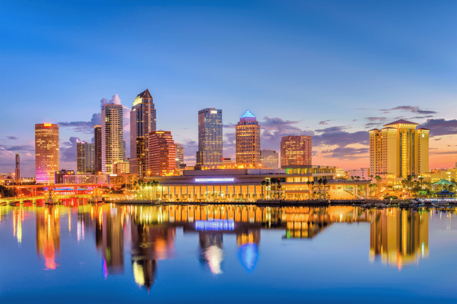 Tampa Downtown Tampa Bay Golden Hour