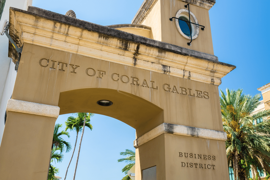 coral gables florida welcome sign