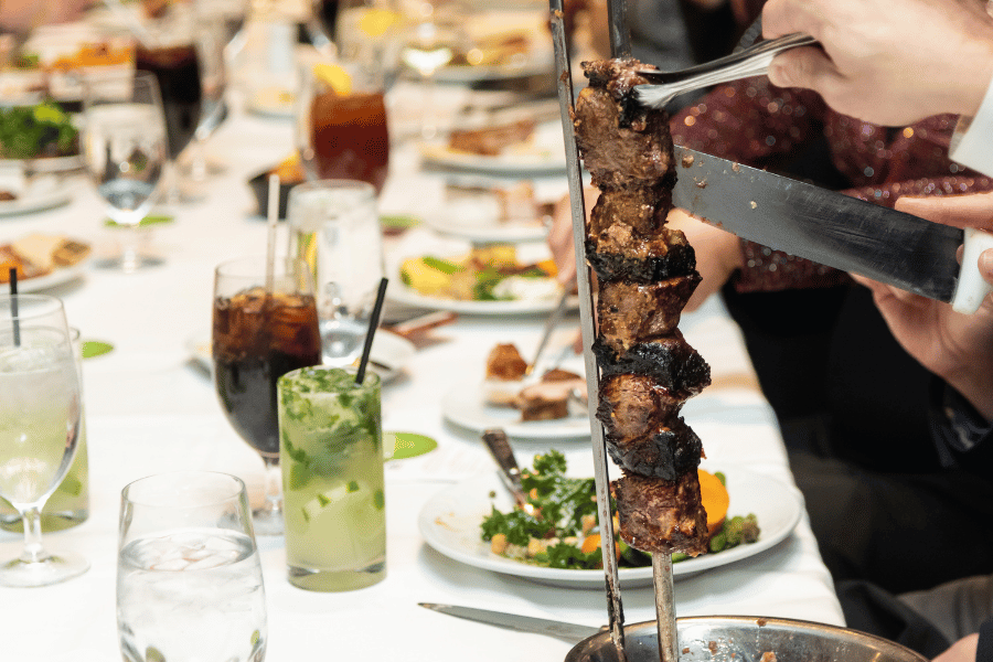Brazilian Steakhouse steak lamb fire fresh hot meat 