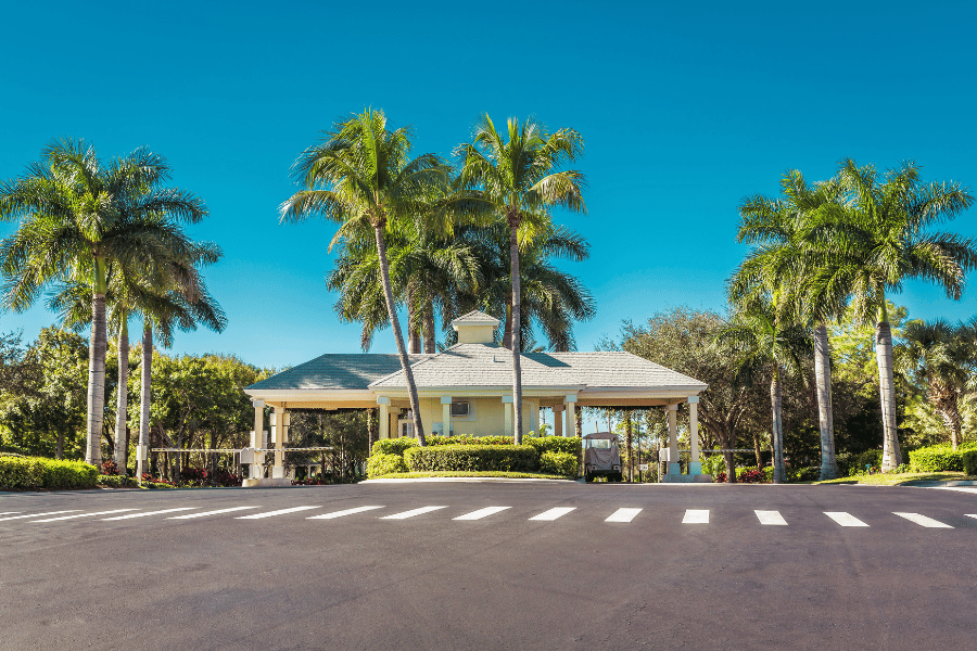 gated community florida palm trees