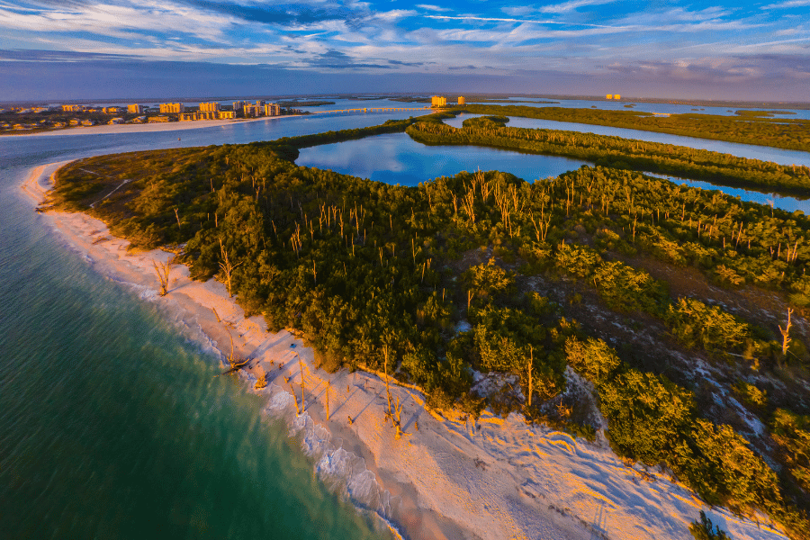 Lovers Key in Fort Myers aerial view 