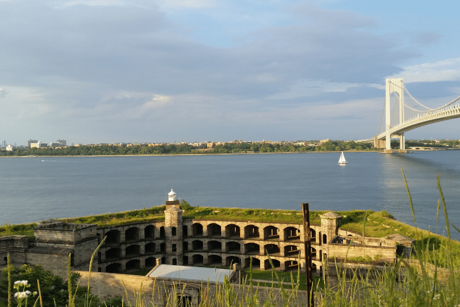 Fort Wadsworth on Staten Island, NY near the water 