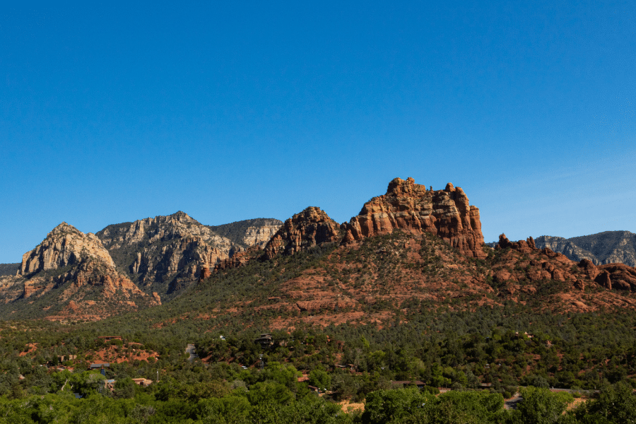 West Sedona, AZ red rocks on a clear day