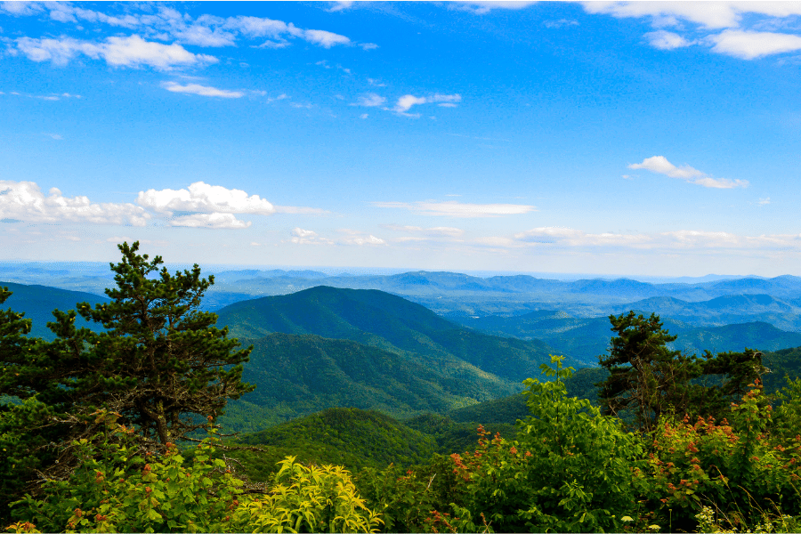 The Blue Ridge Mountains in Asheville NC
