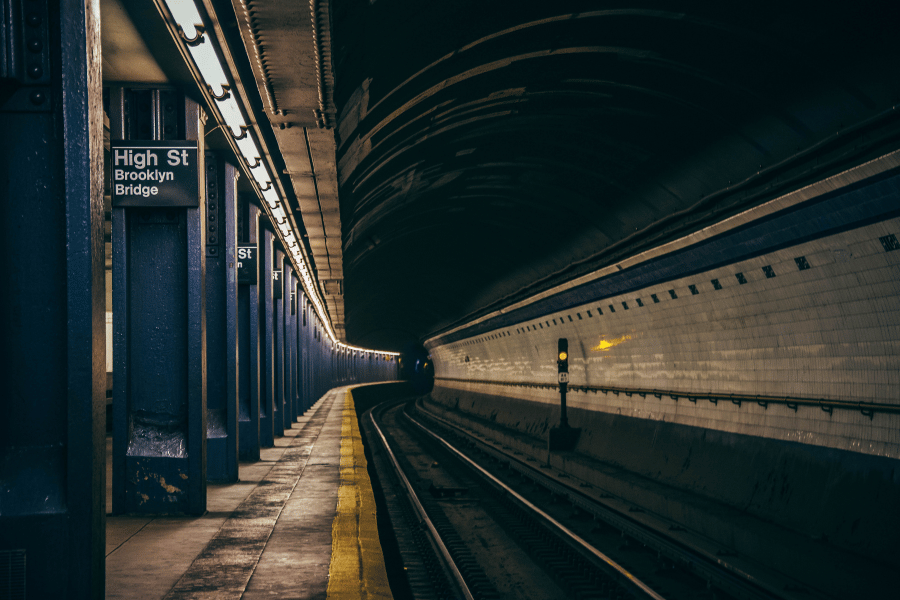 Subway in New York City Brooklyn Bridge