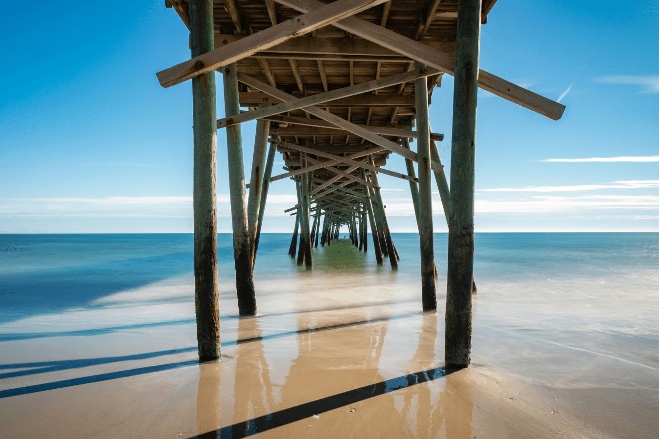 A Wilmington pier for fishing on a beautiful sunny day