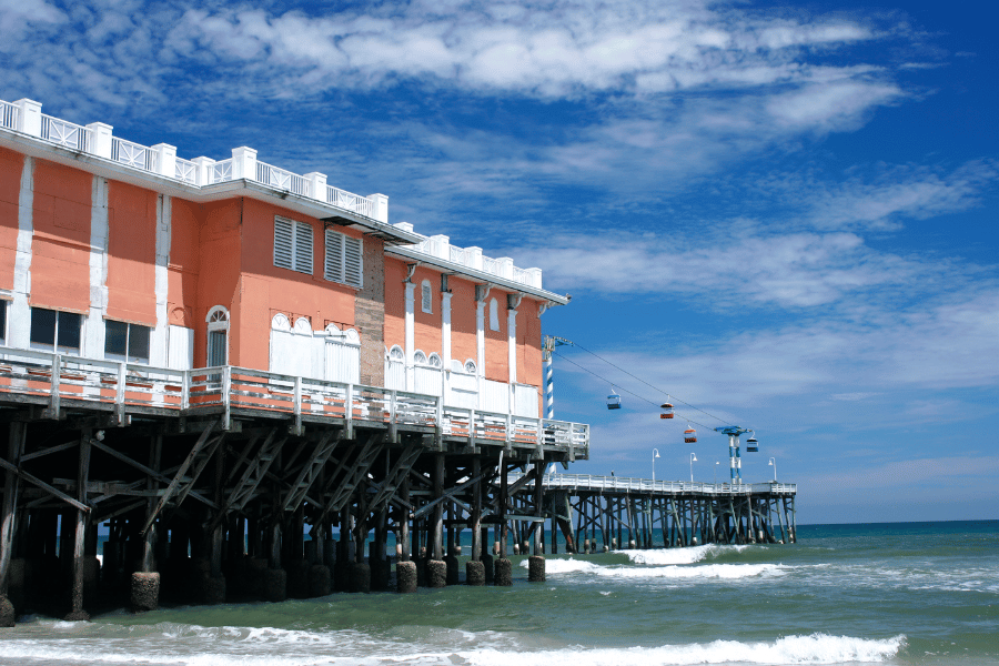 Close up of the Daytona Beach Pier on a sunny day 