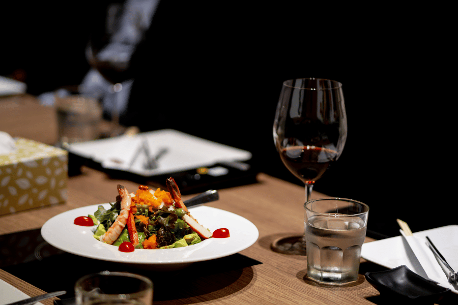 fine dining restaurant wine food steak seafood