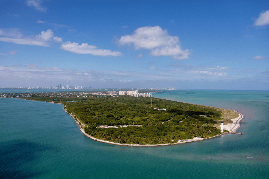 Island View in Key Biscayne, FL on a sunny day 