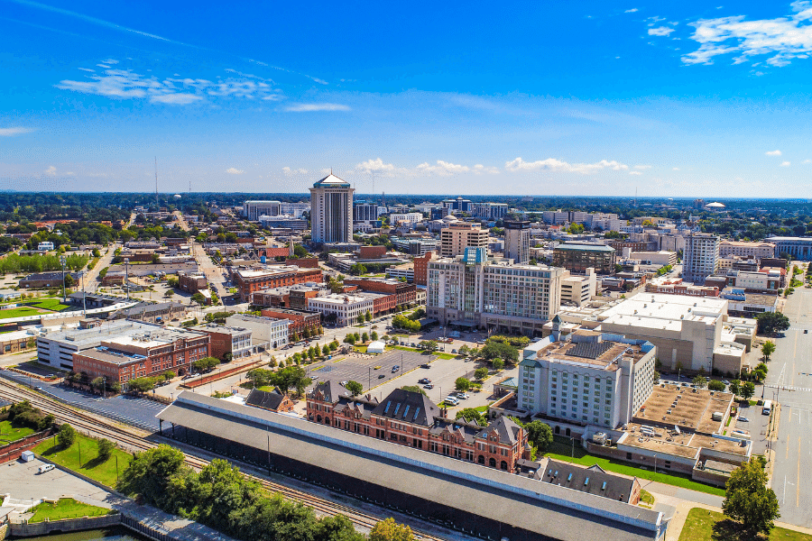 Downtown Montgomery, AL on a sunny day