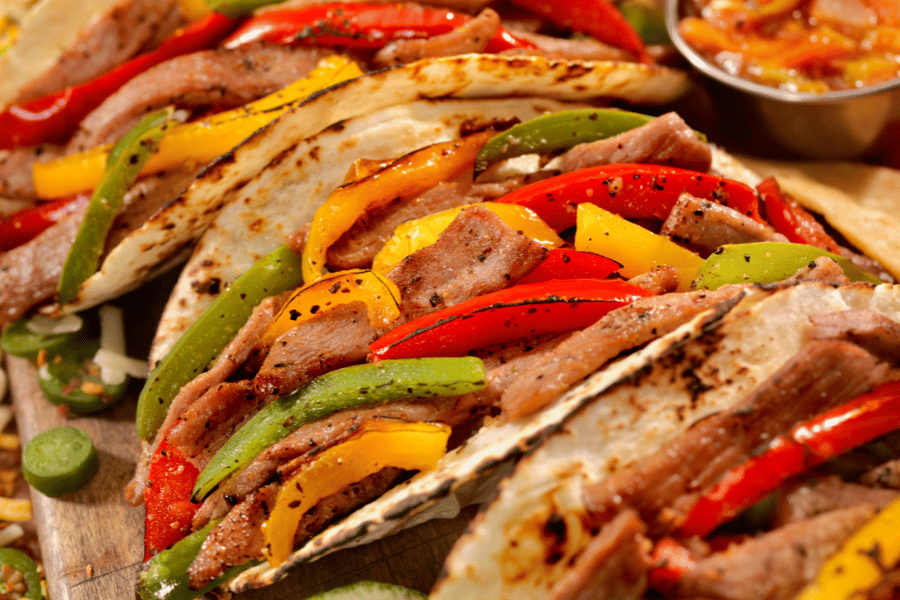 chicken fajitas with bell peppers and onions