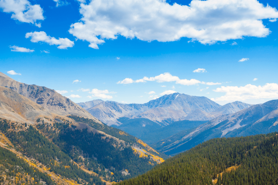 A scenic photo of the mountains in Colorado - Colorado Rockies with a high elevation