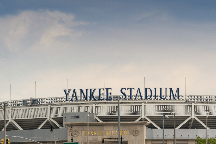Yankee Stadium on a cloudy day 