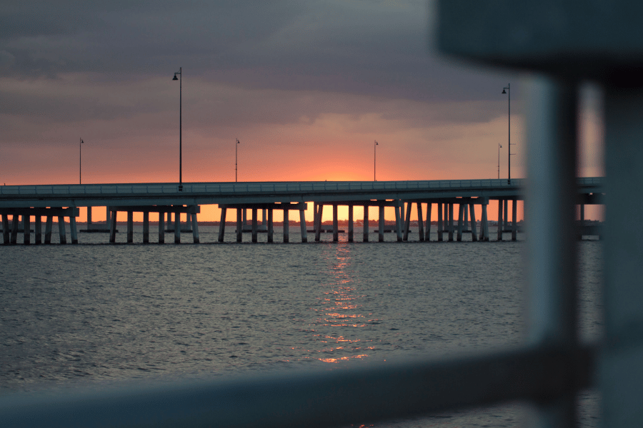 summer clear skies sunset in Mobile, AL