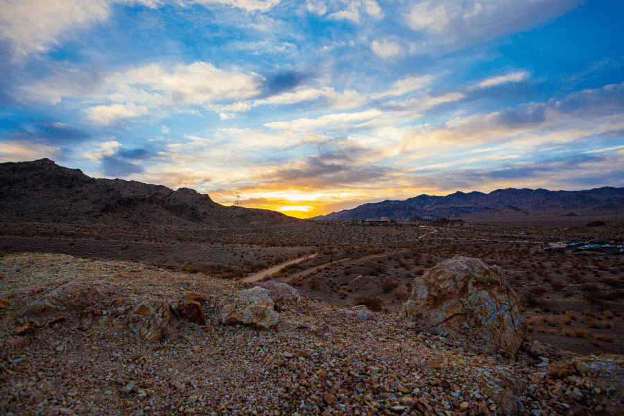 Beautiful mountain sunset view in Boulder City, NV 