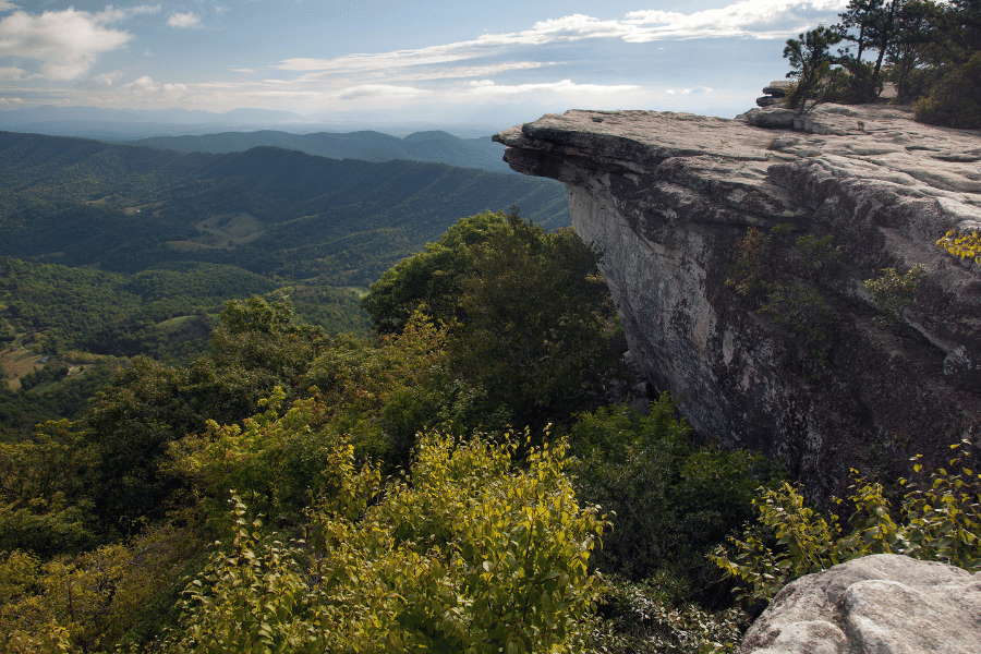 Image of top of mountain overlooking the Appalachian trail