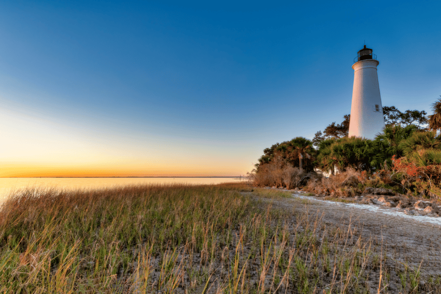 st. marks lighthouse tallahassee florida parks during sunset 