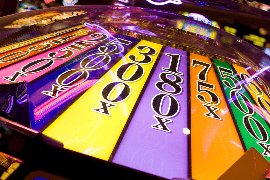 A roulette wheel in a casino 