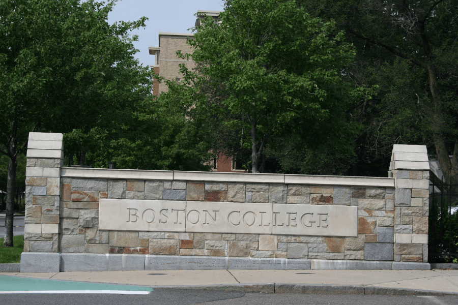 Boston College sign in Boston, MA 