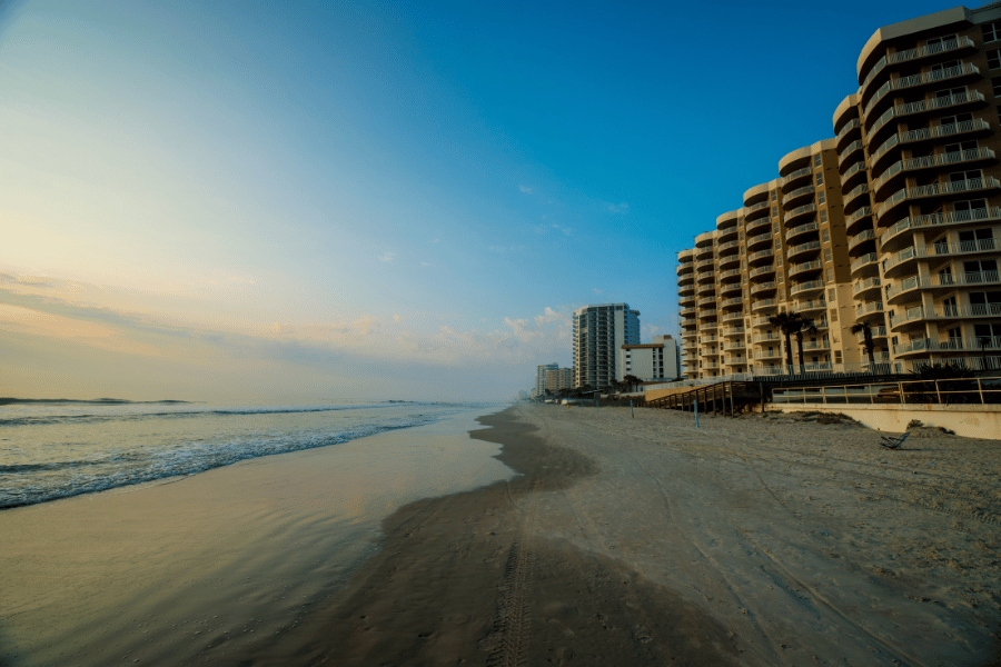 Early morning in Daytona Beach, FL along the coast