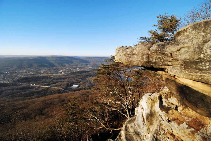 Lookout mountain in Chattanooga, TN on a clear day