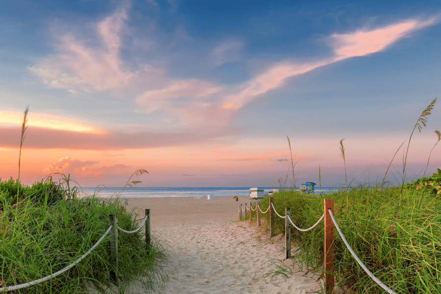 Beach in Florida Sunrise Sunset Sand Ocean