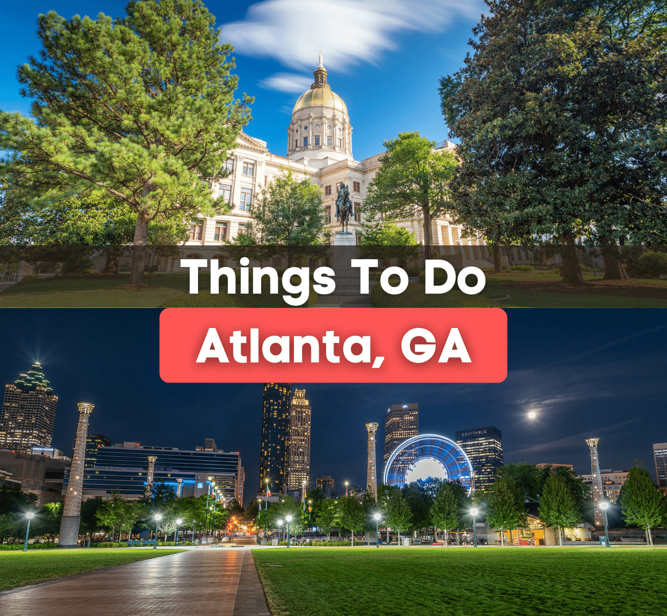 downtown Atlanta, GA and Georgia Capitol Museum