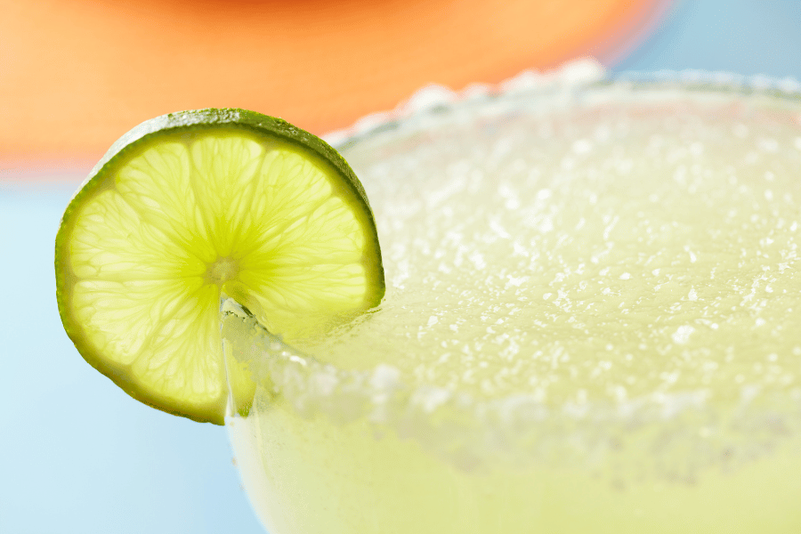 Frozen Margarita up close with lime