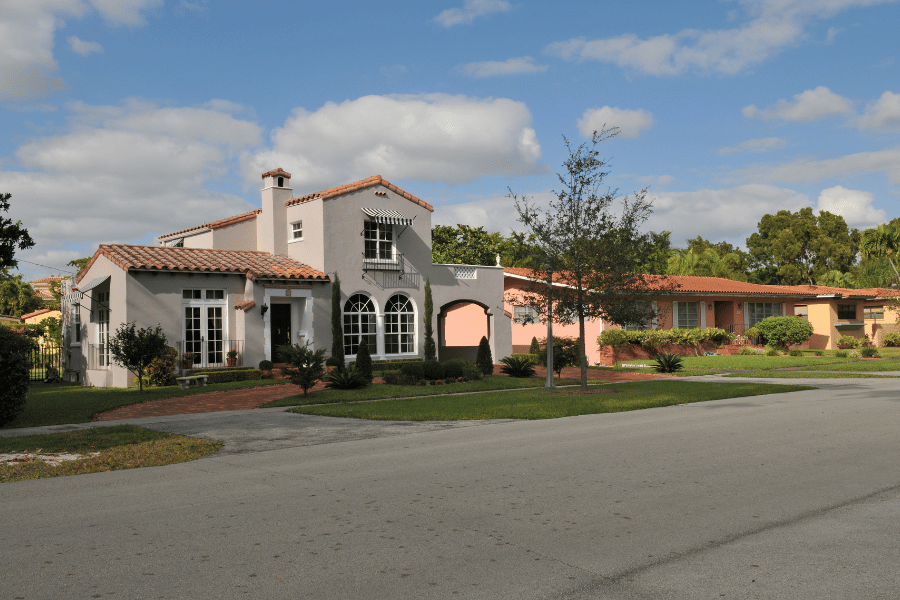 home in coral gables florida palm trees mediterranean style